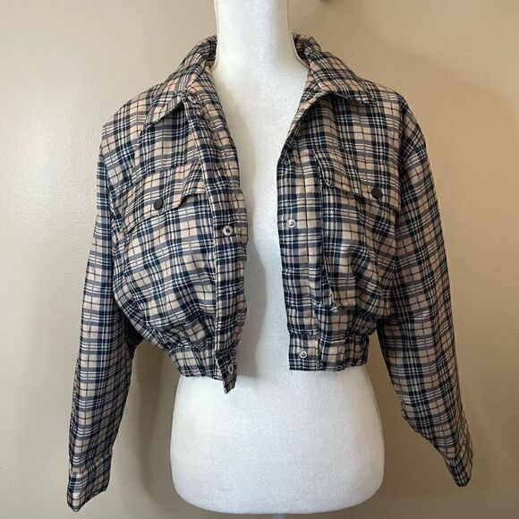 New!Labijou| Jacket| Puffer| Plaid print| Medium| Elastic waistband - Picture 5 of 16